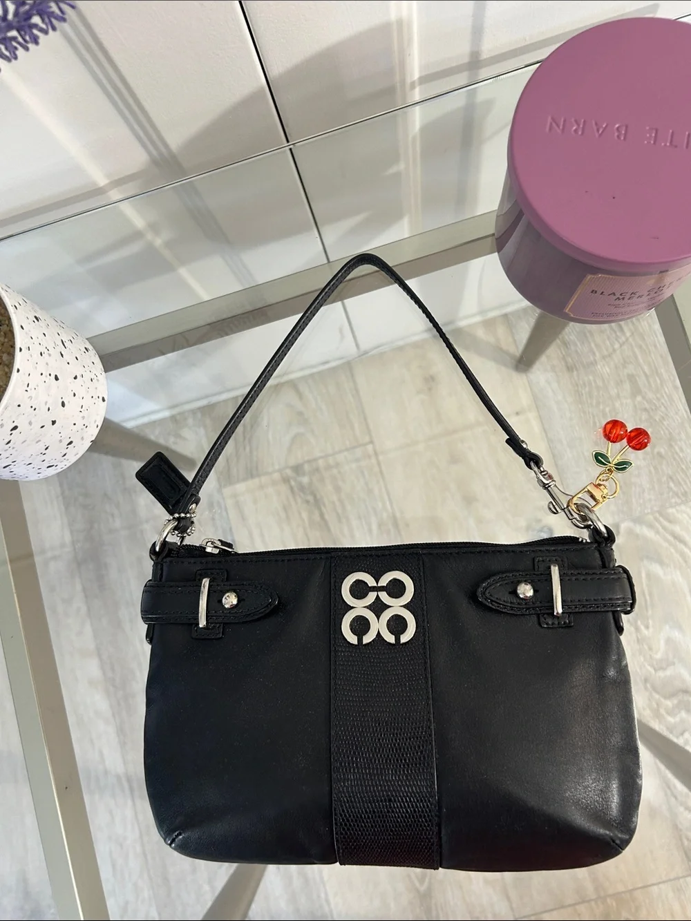 Coach Vintage Black Mini Bag with Silver Accents